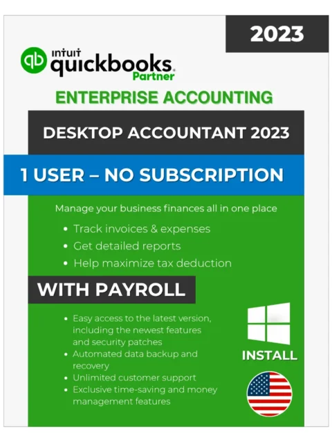 QuickBooks Desktop Enterprise 2023 – Lifetime License Key – USA Version